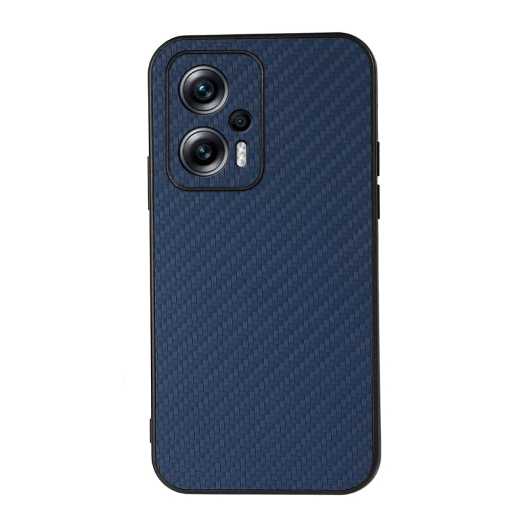 For Xiaomi Redmi Note 11T Pro / 11T Pro+ Accurate Hole Carbon Fiber Texture PU Phone Case
