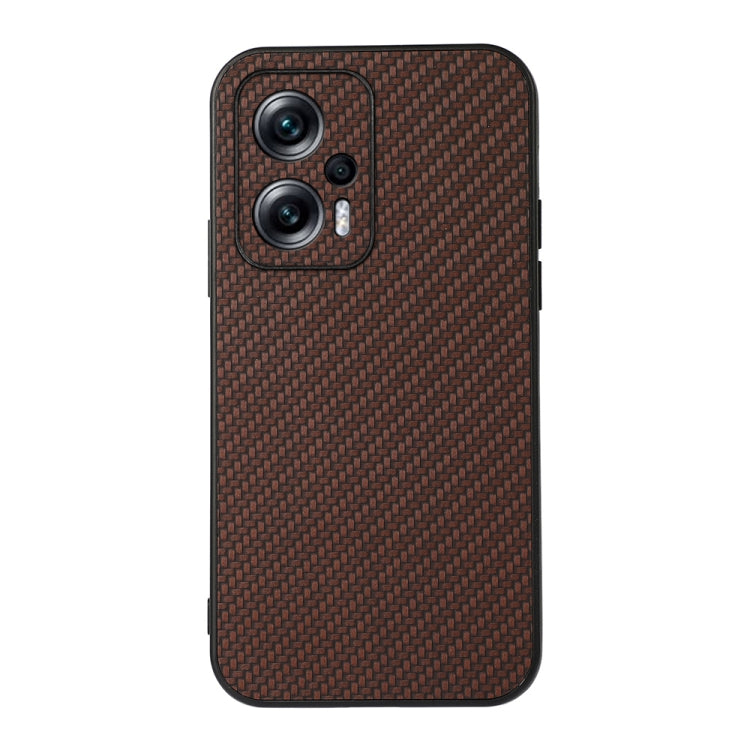 For Xiaomi Redmi Note 11T Pro / 11T Pro+ Accurate Hole Carbon Fiber Texture PU Phone Case