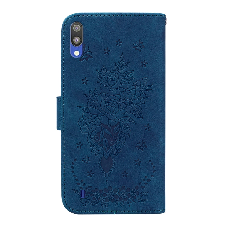 For Samsung Galaxy A10 / M10 Butterfly Rose Embossed Leather Phone Case