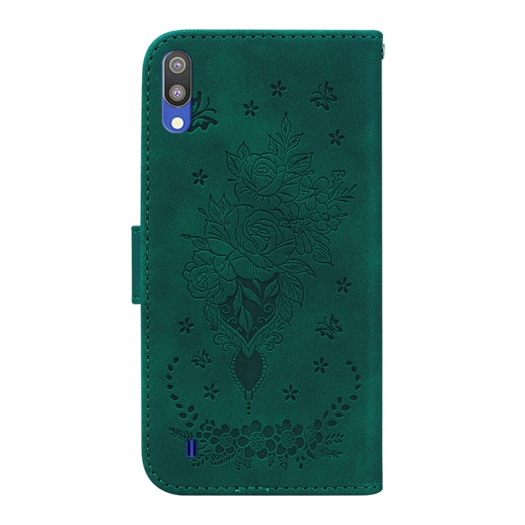 For Samsung Galaxy A10 / M10 Butterfly Rose Embossed Leather Phone Case