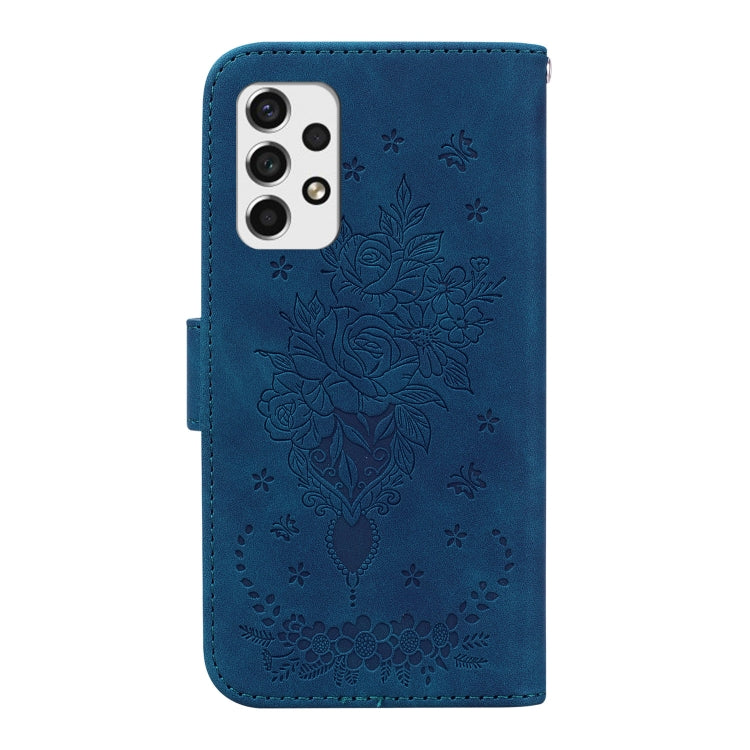 For Samsung Galaxy A33 5G Butterfly Rose Embossed Leather Phone Case