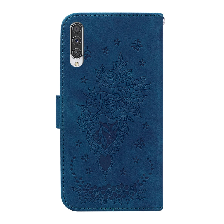 For Samsung Galaxy A50 / A30s / A50s Butterfly Rose Embossed Leather Phone Case