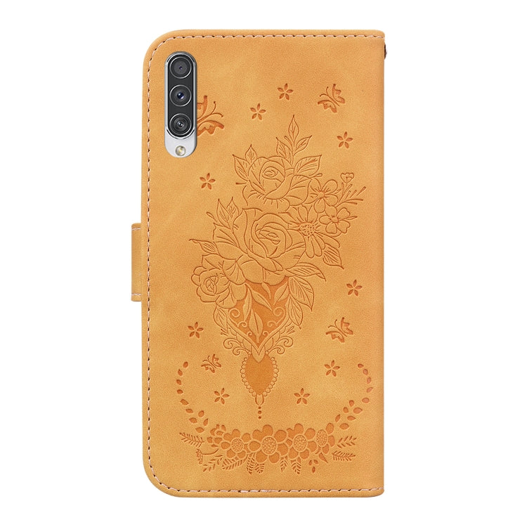 For Samsung Galaxy A50 / A30s / A50s Butterfly Rose Embossed Leather Phone Case