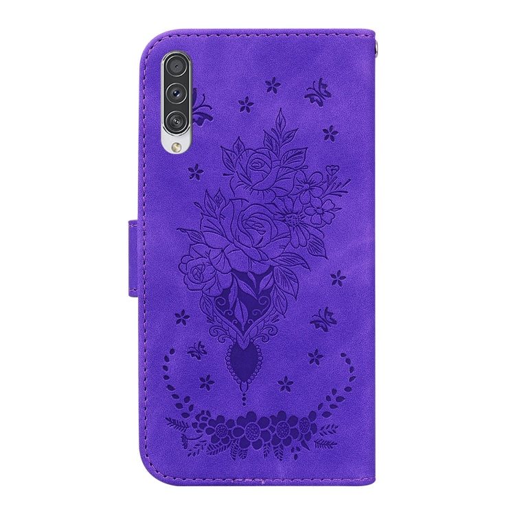 For Samsung Galaxy A70 / A70s Butterfly Rose Embossed Leather Phone Case