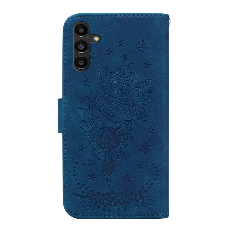 For Samsung Galaxy A13 5G Butterfly Rose Embossed Leather Phone Case