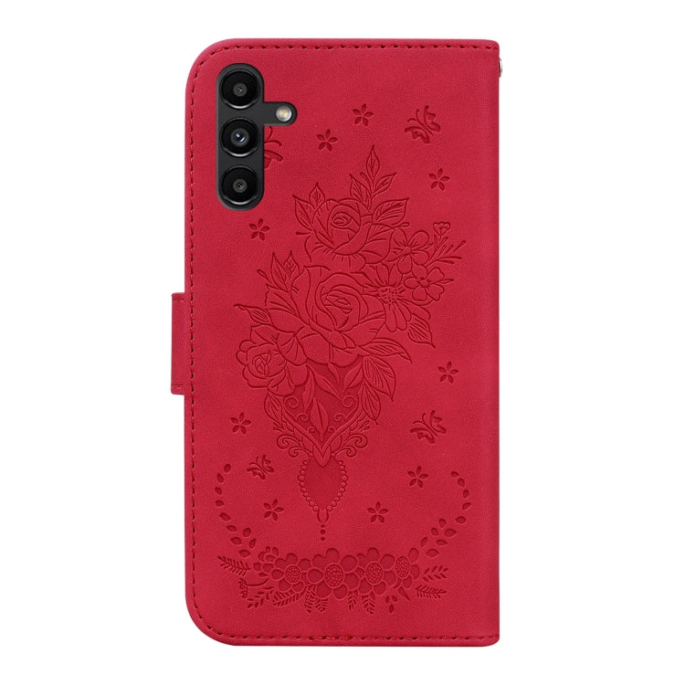 For Samsung Galaxy A13 5G Butterfly Rose Embossed Leather Phone Case