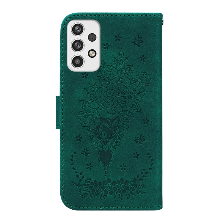 For Samsung Galaxy A23 Butterfly Rose Embossed Leather Phone Case