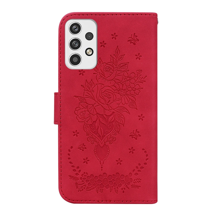 For Samsung Galaxy A23 Butterfly Rose Embossed Leather Phone Case