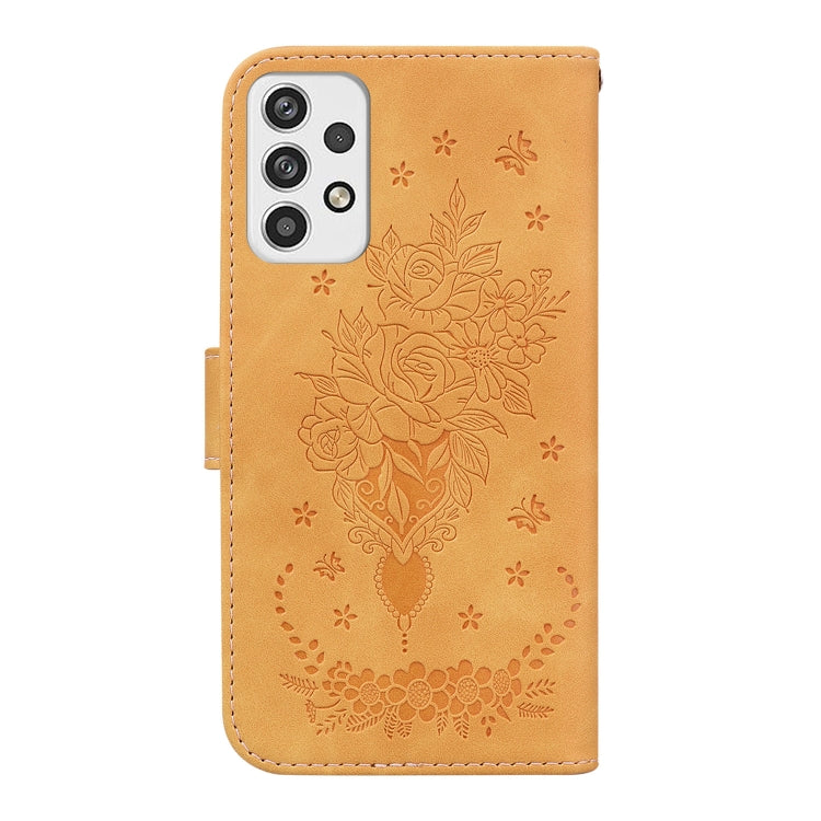 For Samsung Galaxy A23 Butterfly Rose Embossed Leather Phone Case