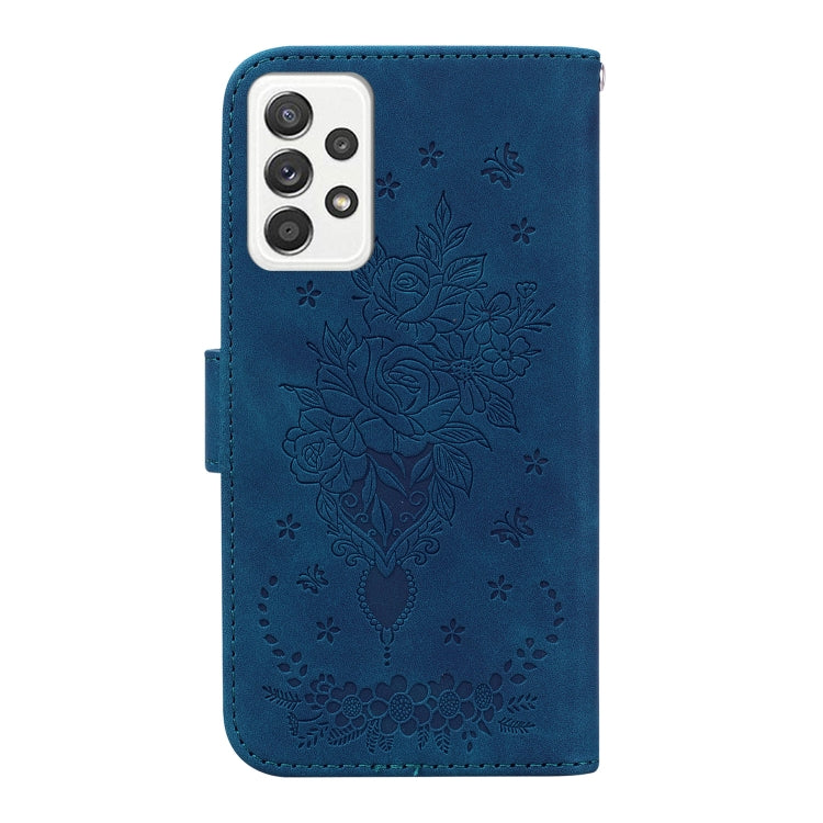 For Samsung Galaxy A72 5G / 4G Butterfly Rose Embossed Leather Phone Case