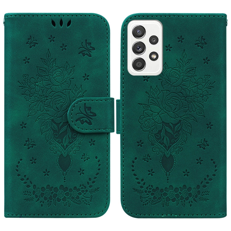 For Samsung Galaxy A72 5G / 4G Butterfly Rose Embossed Leather Phone Case