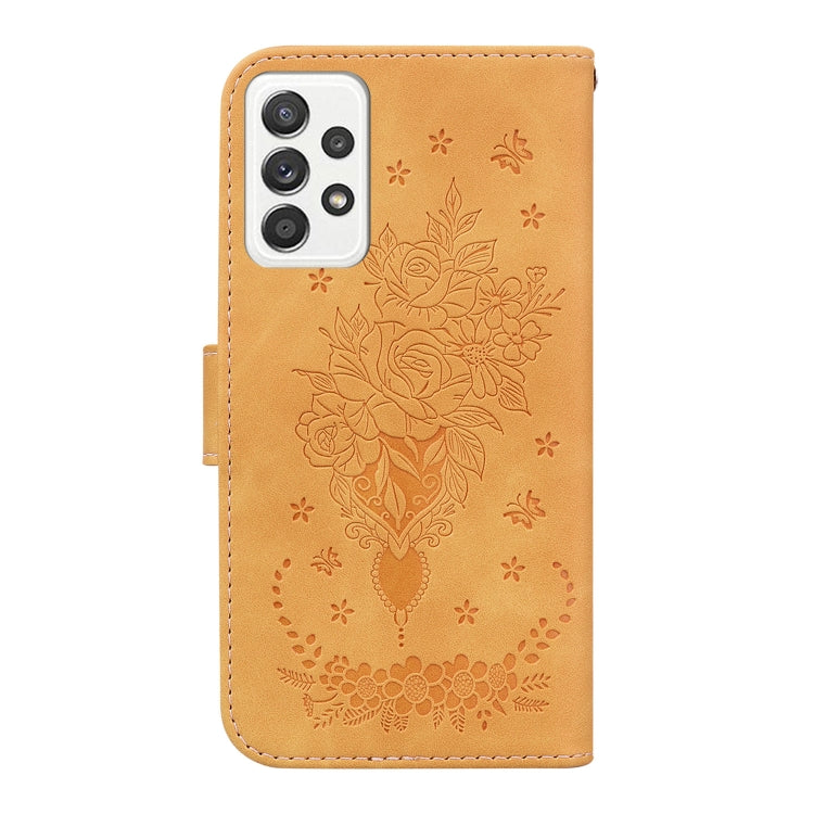 For Samsung Galaxy A72 5G / 4G Butterfly Rose Embossed Leather Phone Case