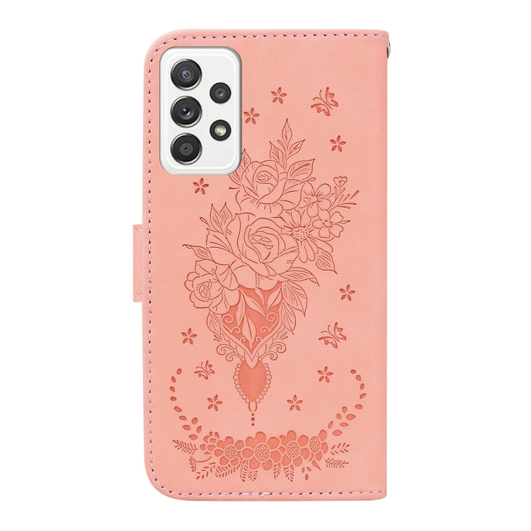 For Samsung Galaxy A72 5G / 4G Butterfly Rose Embossed Leather Phone Case