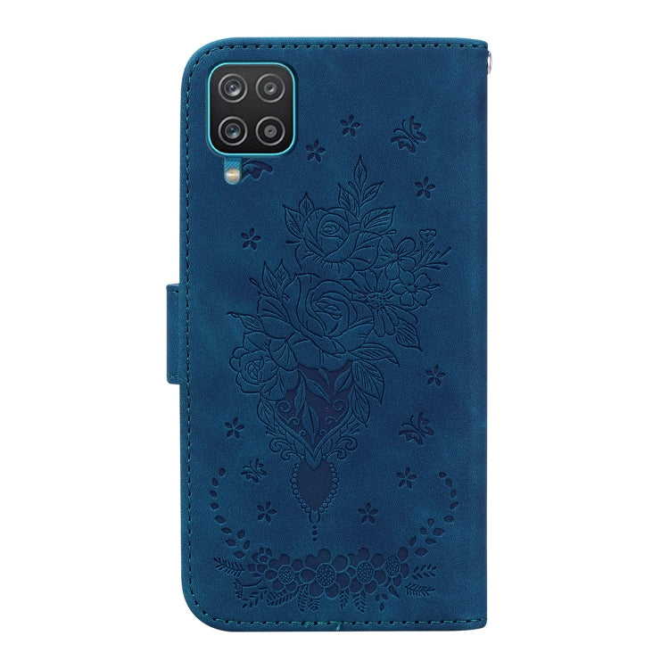 For Samsung Galaxy A42 5G Butterfly Rose Embossed Leather Phone Case