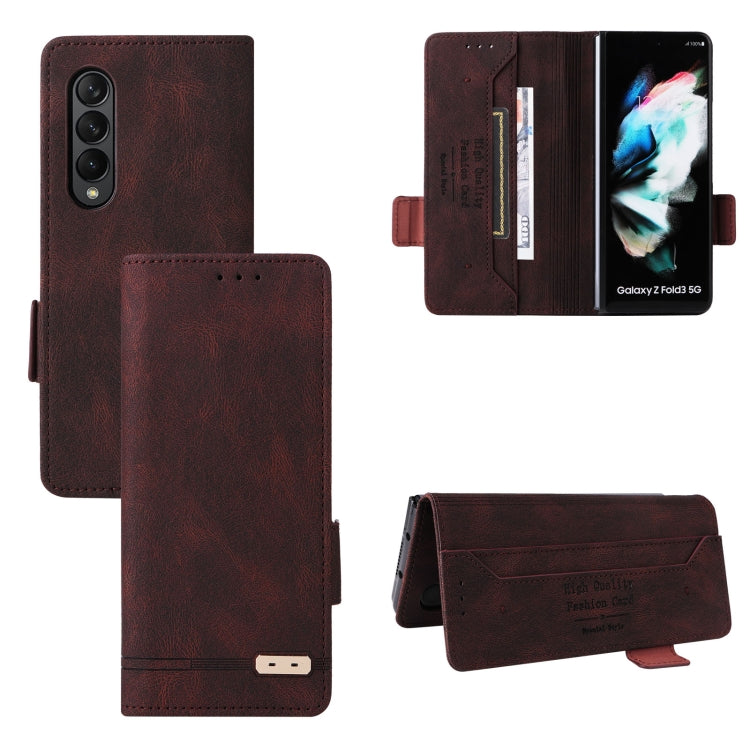 For Samsung Galaxy Z Fold3 5G Magnetic Clasp Flip Leather Phone Case