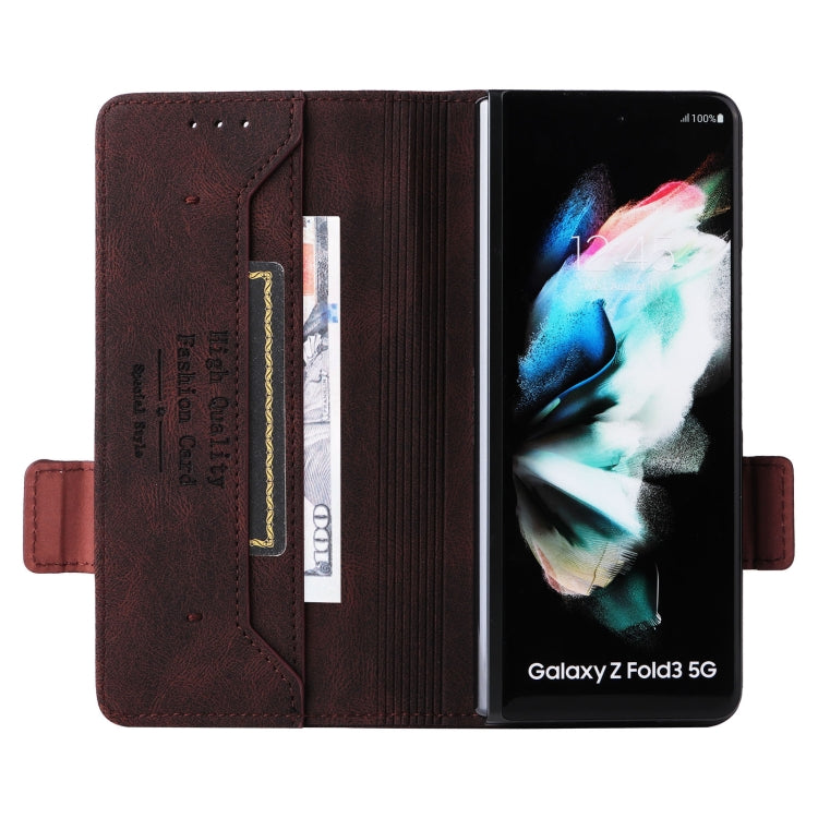 For Samsung Galaxy Z Fold3 5G Magnetic Clasp Flip Leather Phone Case