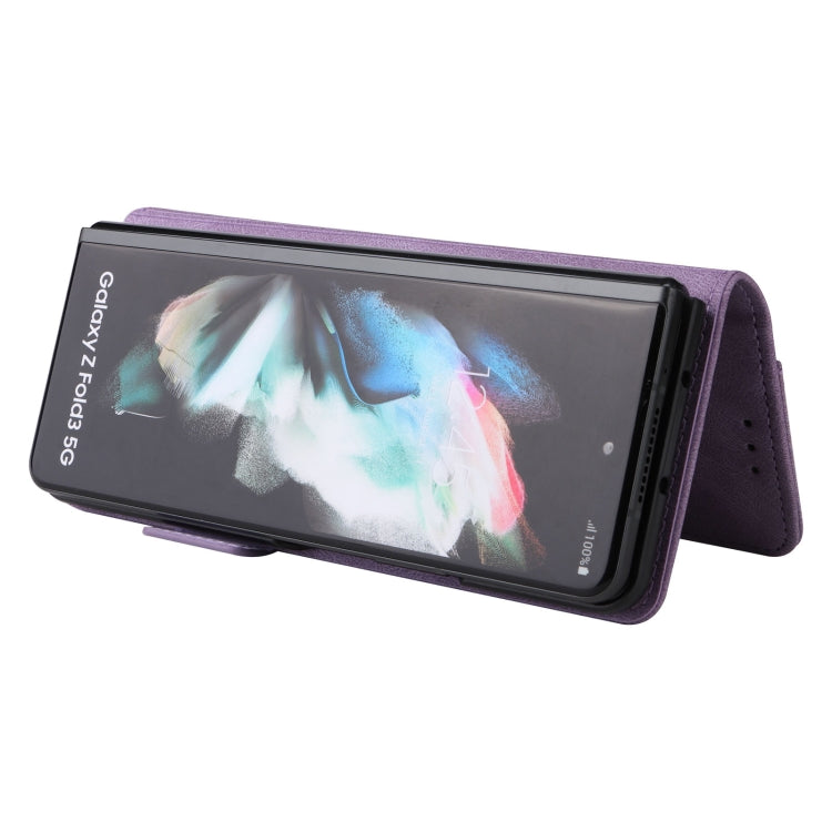 For Samsung Galaxy Z Fold3 5G Magnetic Clasp Flip Leather Phone Case