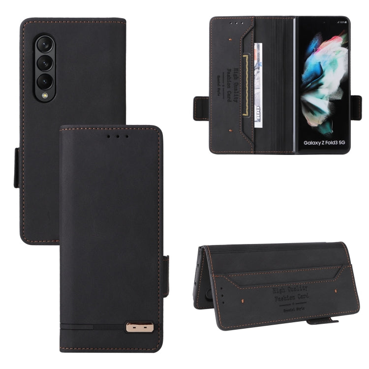 For Samsung Galaxy Z Fold3 5G Magnetic Clasp Flip Leather Phone Case