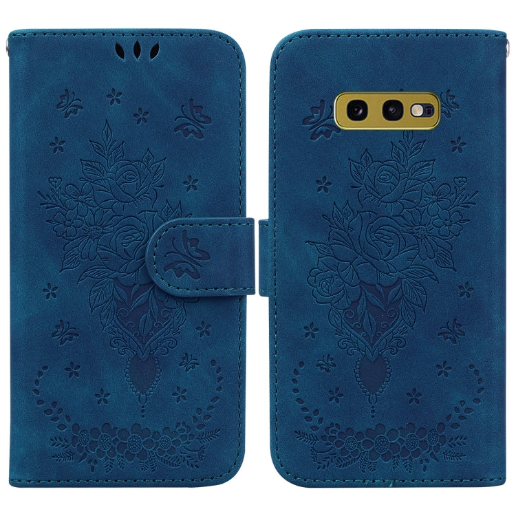 For Samsung Galaxy S10e Butterfly Rose Embossed Leather Phone Case