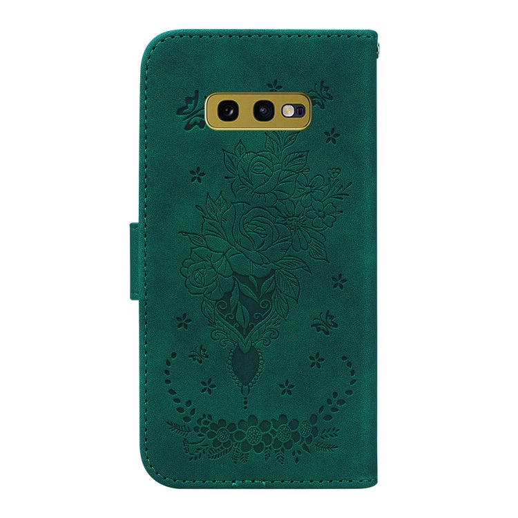For Samsung Galaxy S10e Butterfly Rose Embossed Leather Phone Case