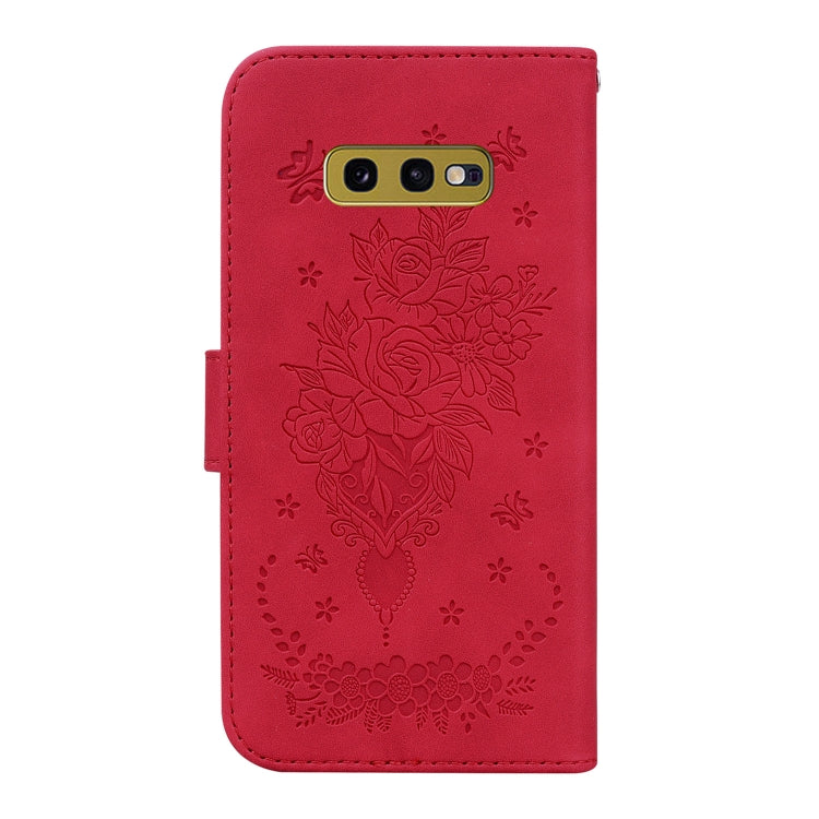 For Samsung Galaxy S10e Butterfly Rose Embossed Leather Phone Case