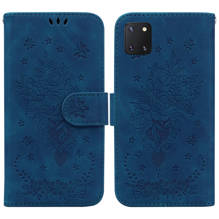 For Samsung Galaxy Note10 Lite Butterfly Rose Embossed Leather Phone Case