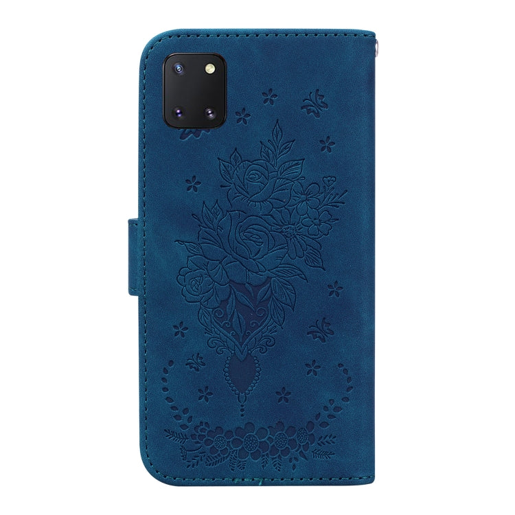 For Samsung Galaxy Note10 Lite Butterfly Rose Embossed Leather Phone Case