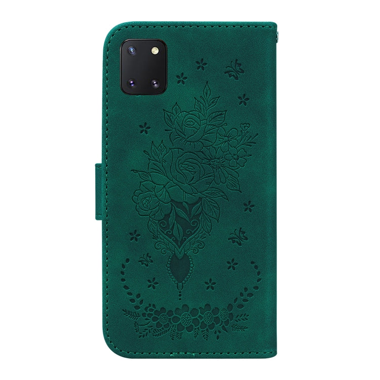 For Samsung Galaxy Note10 Lite Butterfly Rose Embossed Leather Phone Case