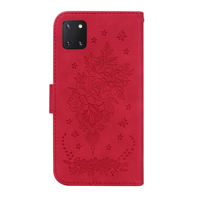For Samsung Galaxy Note10 Lite Butterfly Rose Embossed Leather Phone Case
