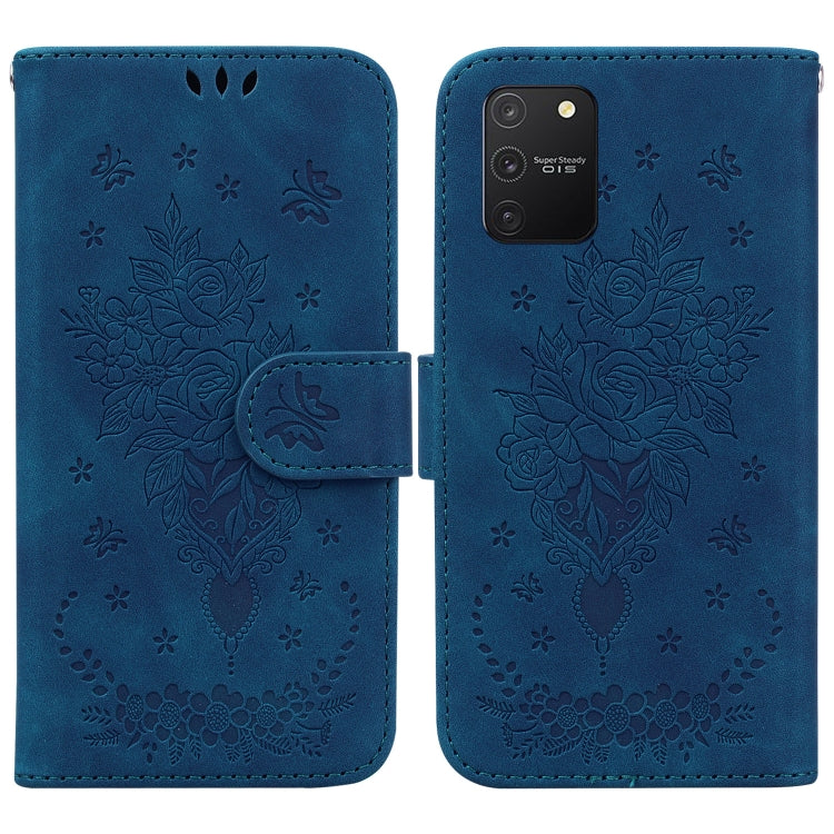 For Samsung Galaxy S10 Lite Butterfly Rose Embossed Leather Phone Case