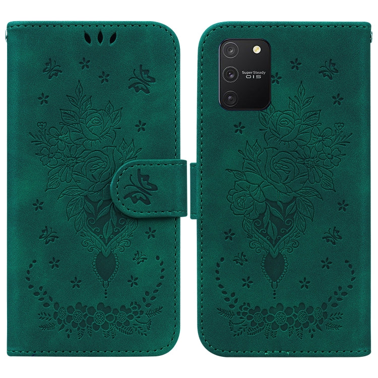 For Samsung Galaxy S10 Lite Butterfly Rose Embossed Leather Phone Case