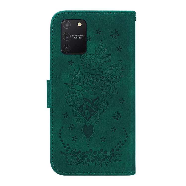 For Samsung Galaxy S10 Lite Butterfly Rose Embossed Leather Phone Case