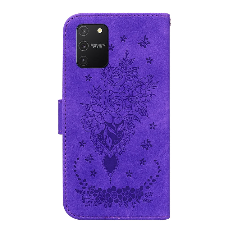 For Samsung Galaxy S10 Lite Butterfly Rose Embossed Leather Phone Case