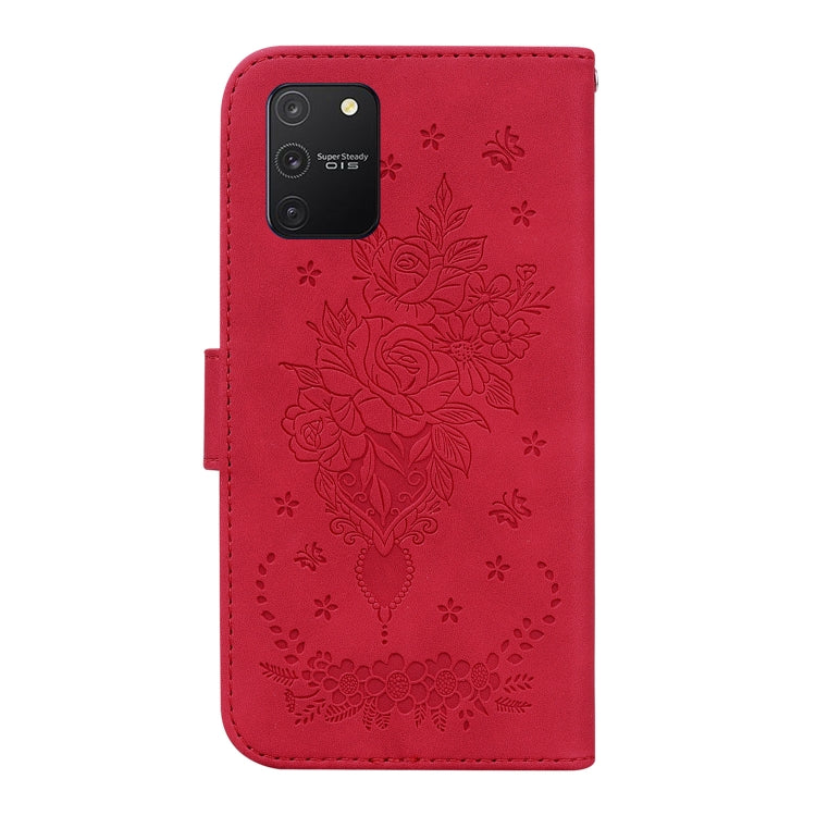 For Samsung Galaxy S10 Lite Butterfly Rose Embossed Leather Phone Case