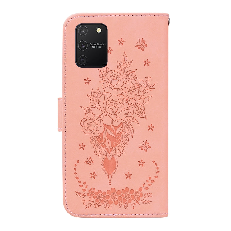 For Samsung Galaxy S10 Lite Butterfly Rose Embossed Leather Phone Case