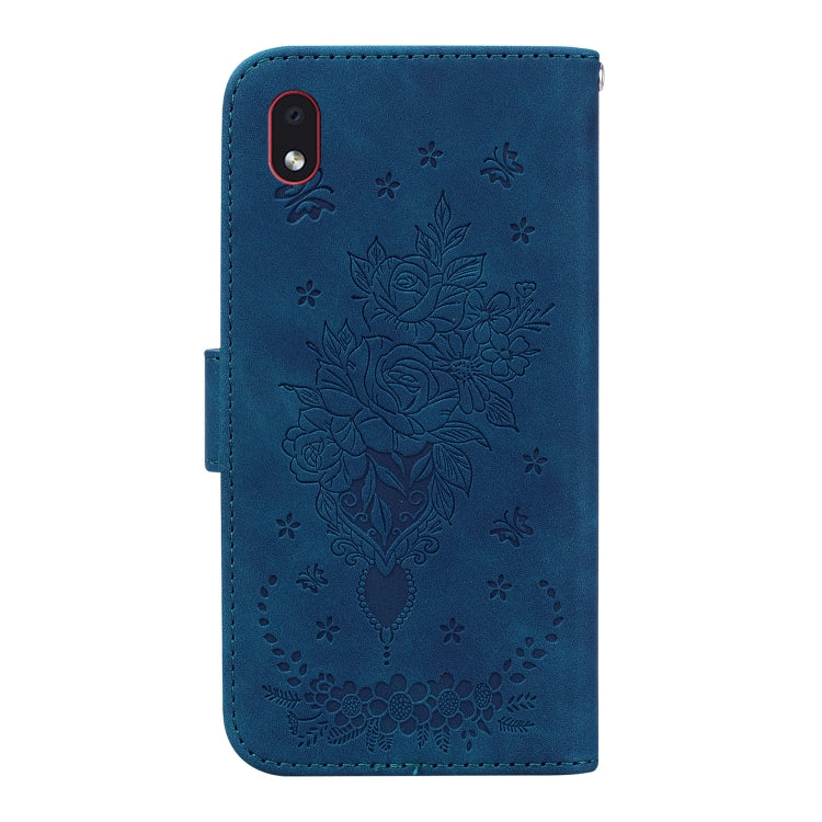 For Samsung Galaxy A01 Core / M01 Core Butterfly Rose Embossed Leather Phone Case