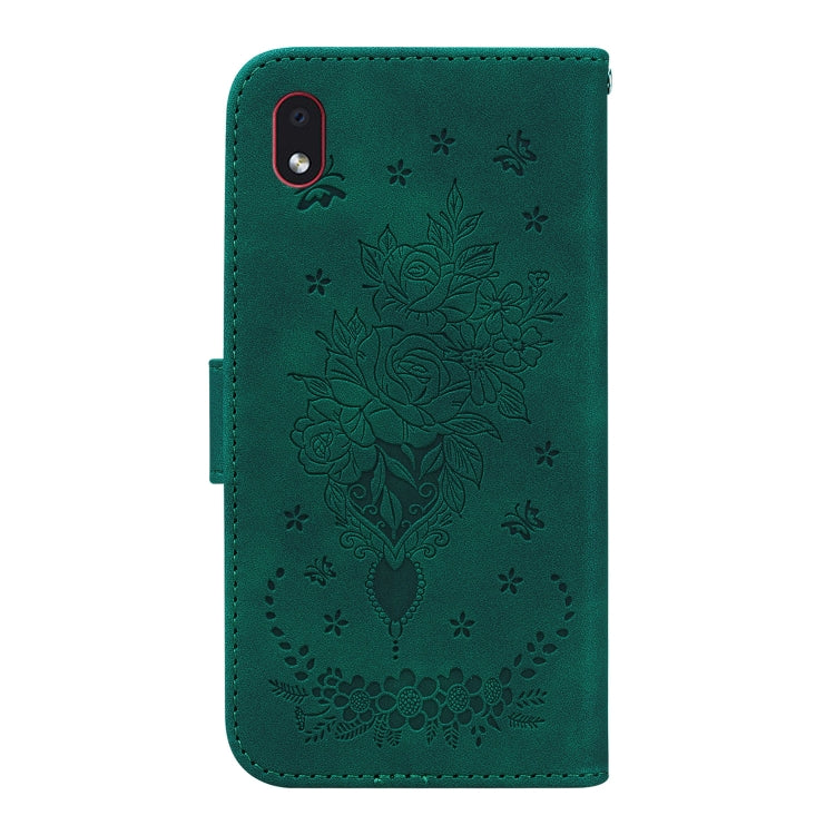 For Samsung Galaxy A01 Core / M01 Core Butterfly Rose Embossed Leather Phone Case