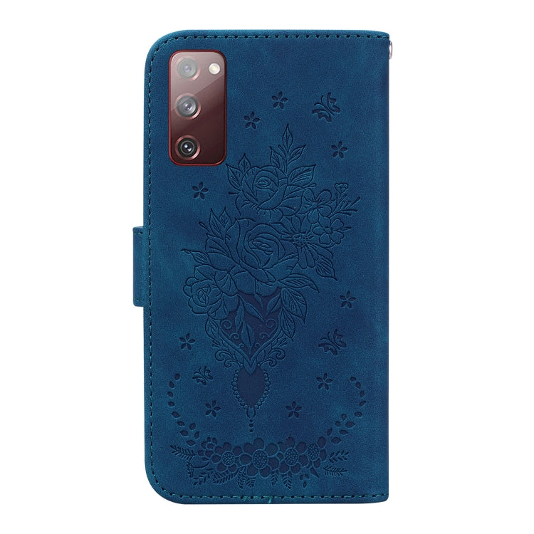 For Samsung Galaxy S20 FE 5G Butterfly Rose Embossed Leather Phone Case
