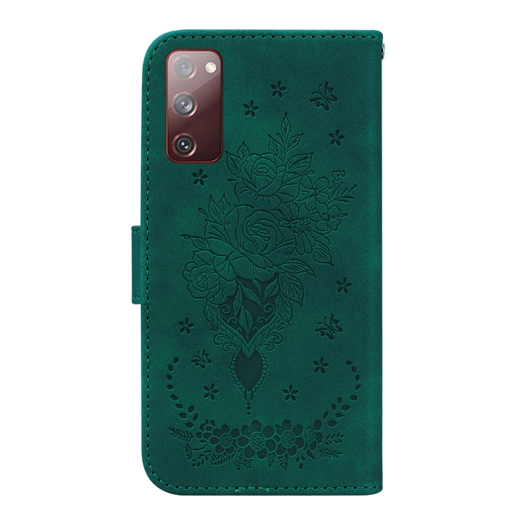 For Samsung Galaxy S20 FE 5G Butterfly Rose Embossed Leather Phone Case