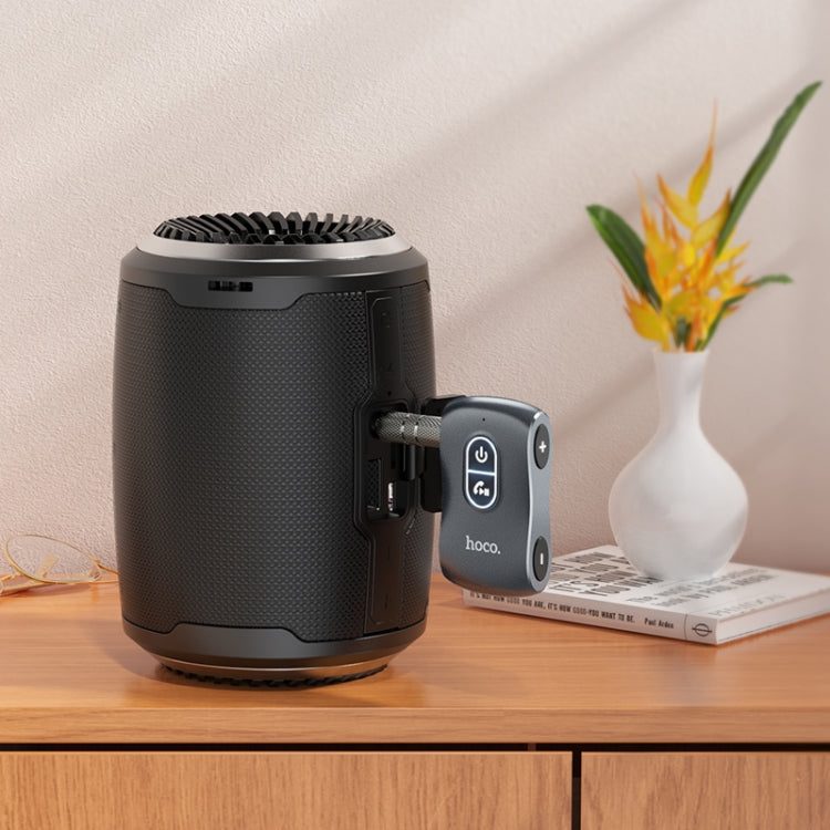 hoco E73 Tourxiang Car AUX Bluetooth Receiver(Metal Grey)