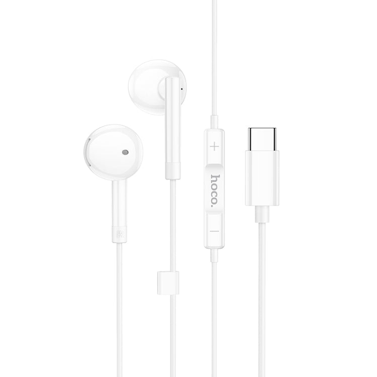 hoco M95 Type-C Wire-controlled Earphones with Mic & Digital Chip (White)