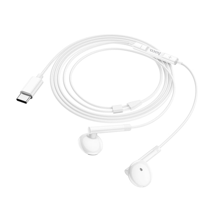 hoco M95 Type-C Wire-controlled Earphones with Mic & Digital Chip (White)