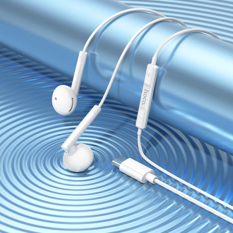 hoco M95 Type-C Wire-controlled Earphones with Mic & Digital Chip (White)