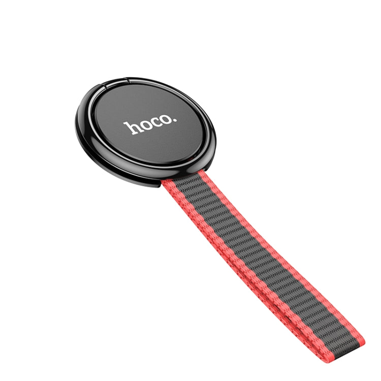 hoco GM105 Mobile Phone Anti-fall Ring Buckle with Lanyard(Black)