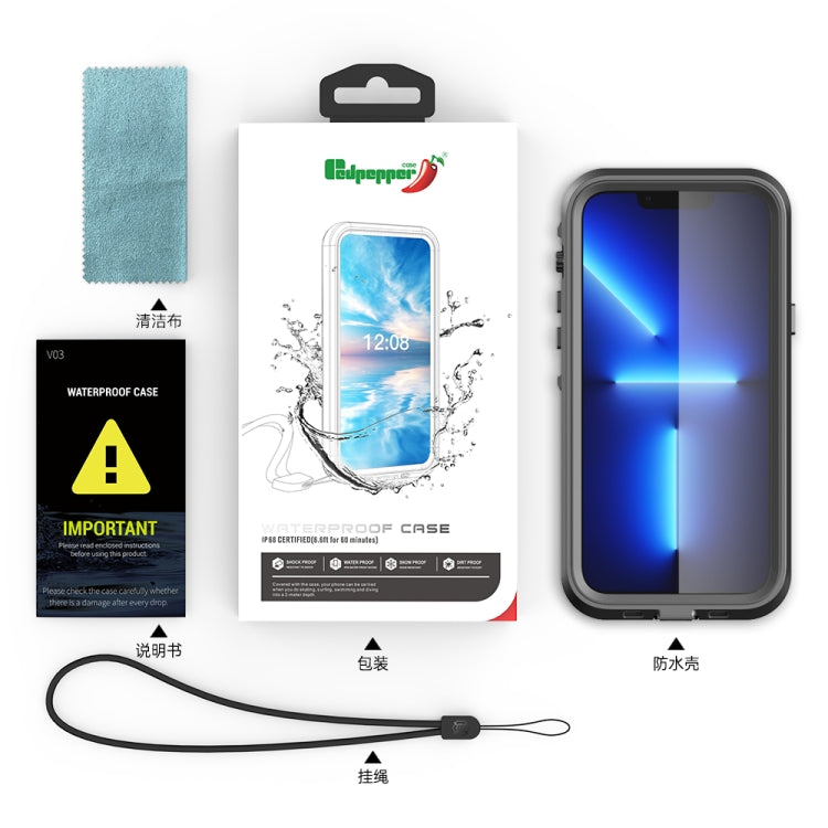 For Samsung Galaxy A33 5G RedPepper Transparent  Shockproof Waterproof PC + TPU Phone Case(Black)