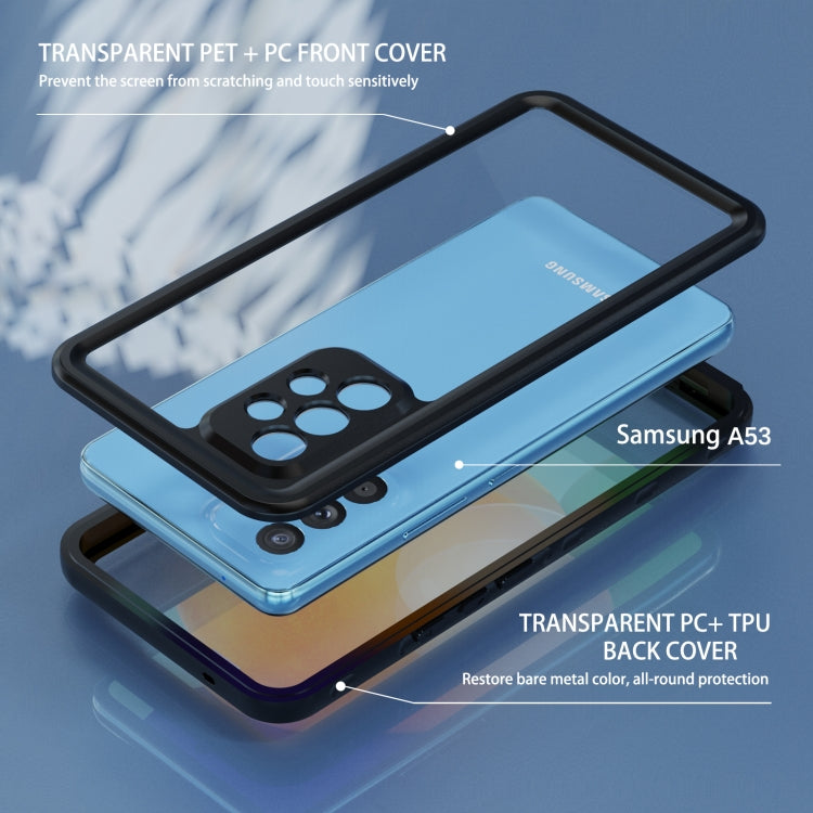 For Samsung Galaxy A53 5G RedPepper Transparent  Shockproof Waterproof PC + TPU Phone Case(Black)