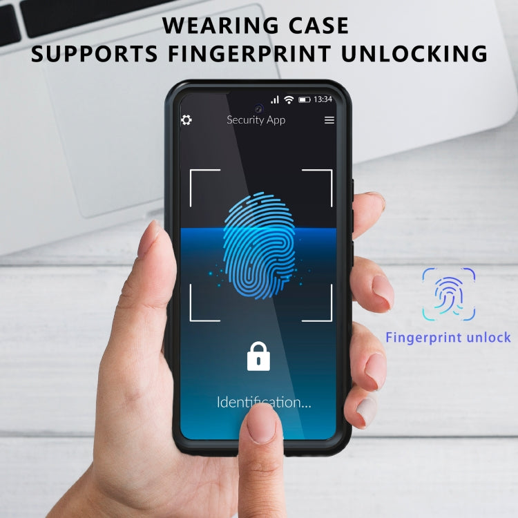 For Samsung Galaxy A53 5G RedPepper Transparent  Shockproof Waterproof PC + TPU Phone Case(Black)