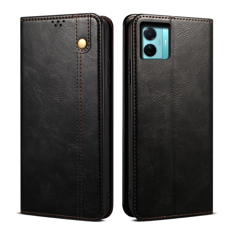 For vivo S15e / T1 5G Snapdragon 778G Oil Wax Crazy Horse Texture Leather Phone Case