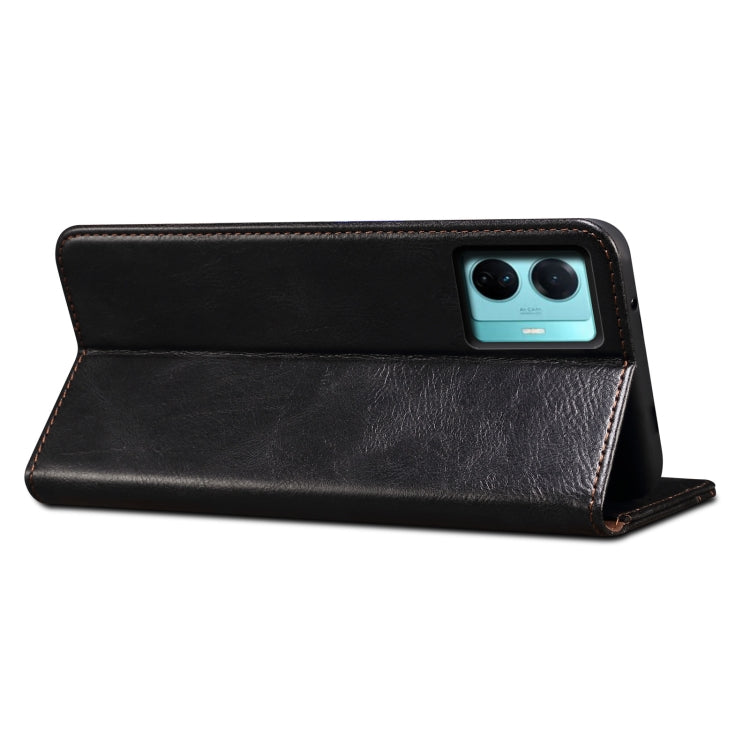 For vivo S15e / T1 5G Snapdragon 778G Oil Wax Crazy Horse Texture Leather Phone Case