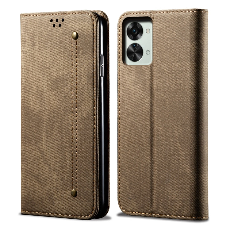 For OnePlus Nord 2T Denim Texture Leather Phone Case